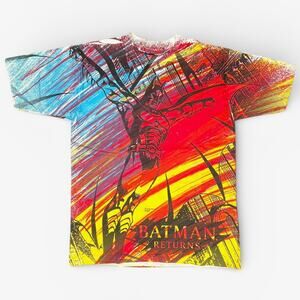 VNTG 1991 Batman Returns AOP Shirt - All Sport Proweight NEAR MINT size L 44